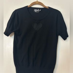 Short, sleeved sweater, black